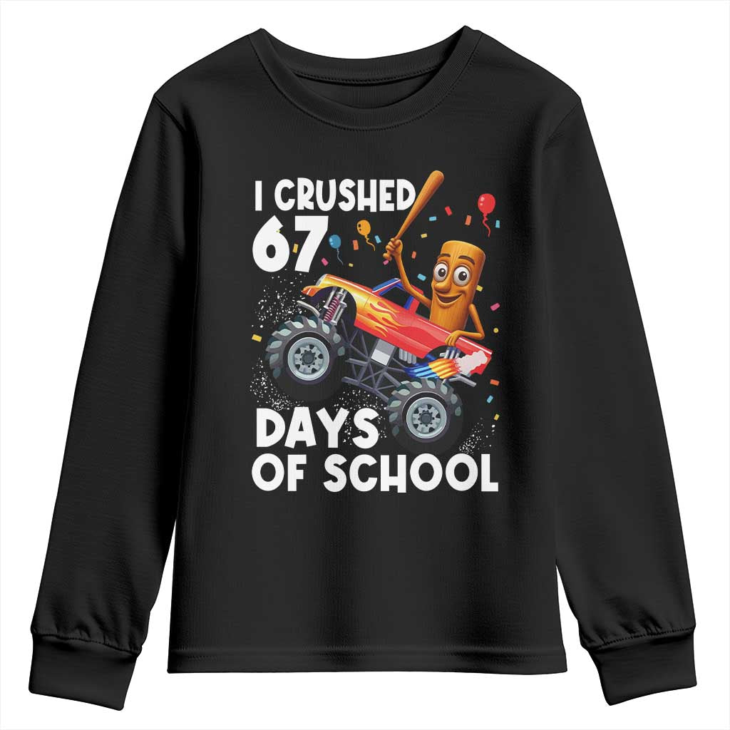 67 Days of School Monster Truck Youth Sweatshirt 67th Day Boys Tung Tung Tung Sahur - Wonder Print Shop