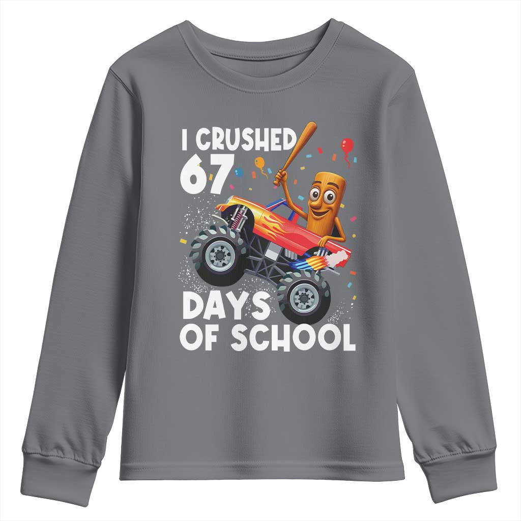 67 Days of School Monster Truck Youth Sweatshirt 67th Day Boys Tung Tung Tung Sahur - Wonder Print Shop