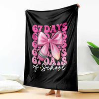 67 Days Of School Girls Coquette Bow Throw Blanket Funny Six Seven Meme 67th Day - Wonder Print Shop