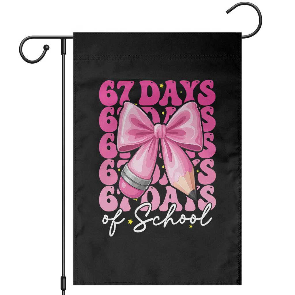 67 Days Of School Girls Coquette Bow Garden Flag Funny Six Seven Meme 67th Day - Wonder Print Shop