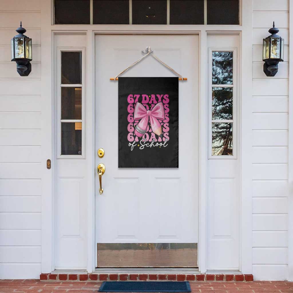 67 Days Of School Girls Coquette Bow Garden Flag Funny Six Seven Meme 67th Day - Wonder Print Shop
