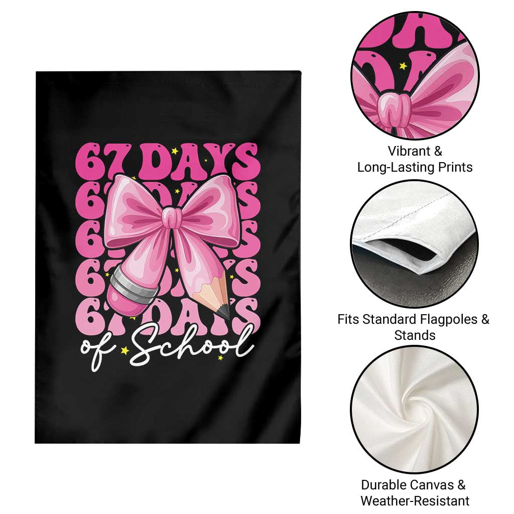67 Days Of School Girls Coquette Bow Garden Flag Funny Six Seven Meme 67th Day - Wonder Print Shop