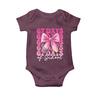 67 Days Of School Girls Coquette Bow Baby Onesie Funny Six Seven Meme 67th Day - Wonder Print Shop