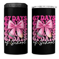 67 Days Of School Girls Coquette Bow 4 in 1 Can Cooler Tumbler Funny Six Seven Meme 67th Day - Wonder Print Shop