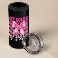 67 Days Of School Girls Coquette Bow 4 in 1 Can Cooler Tumbler Funny Six Seven Meme 67th Day - Wonder Print Shop