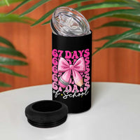 67 Days Of School Girls Coquette Bow 4 in 1 Can Cooler Tumbler Funny Six Seven Meme 67th Day - Wonder Print Shop