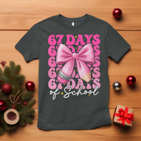 67 Days Of School Girls Coquette Bow T Shirt Funny Six Seven Meme 67th Day - Wonder Print Shop