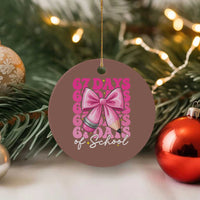 67 Days Of School Girls Coquette Bow Ceramic Ornament Funny Six Seven Meme 67th Day - Wonder Print Shop