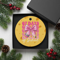 67 Days Of School Girls Coquette Bow Ceramic Ornament Funny Six Seven Meme 67th Day - Wonder Print Shop