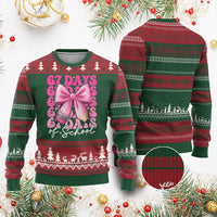 67 Days Of School Girls Coquette Bow Ugly Christmas Sweater Funny Six Seven Meme 67th Day - Wonder Print Shop
