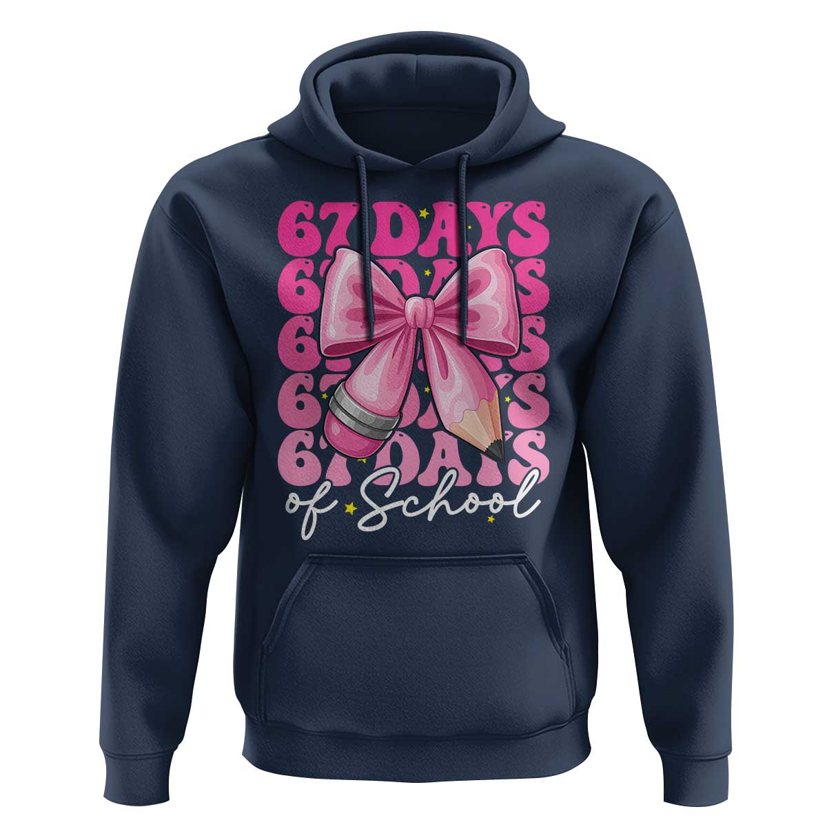 67 Days Of School Girls Coquette Bow Hoodie Funny Six Seven Meme 67th Day - Wonder Print Shop