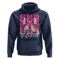 67 Days Of School Girls Coquette Bow Hoodie Funny Six Seven Meme 67th Day - Wonder Print Shop