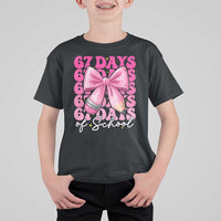 67 Days Of School Girls Coquette Bow T Shirt For Kid Funny Six Seven Meme 67th Day - Wonder Print Shop