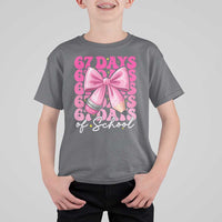 67 Days Of School Girls Coquette Bow T Shirt For Kid Funny Six Seven Meme 67th Day - Wonder Print Shop