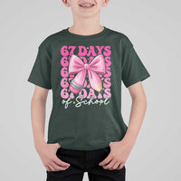 67 Days Of School Girls Coquette Bow T Shirt For Kid Funny Six Seven Meme 67th Day - Wonder Print Shop