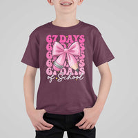 67 Days Of School Girls Coquette Bow T Shirt For Kid Funny Six Seven Meme 67th Day - Wonder Print Shop