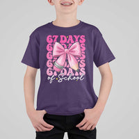 67 Days Of School Girls Coquette Bow T Shirt For Kid Funny Six Seven Meme 67th Day - Wonder Print Shop
