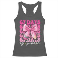 67 Days Of School Girls Coquette Bow Racerback Tank Top Funny Six Seven Meme 67th Day - Wonder Print Shop