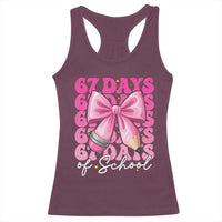 67 Days Of School Girls Coquette Bow Racerback Tank Top Funny Six Seven Meme 67th Day - Wonder Print Shop