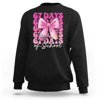 67 Days Of School Girls Coquette Bow Sweatshirt Funny Six Seven Meme 67th Day - Wonder Print Shop