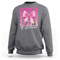 67 Days Of School Girls Coquette Bow Sweatshirt Funny Six Seven Meme 67th Day - Wonder Print Shop