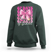 67 Days Of School Girls Coquette Bow Sweatshirt Funny Six Seven Meme 67th Day - Wonder Print Shop
