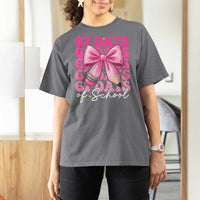 67 Days Of School Girls Coquette Bow T Shirt For Women Funny Six Seven Meme 67th Day - Wonder Print Shop