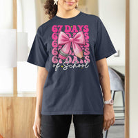 67 Days Of School Girls Coquette Bow T Shirt For Women Funny Six Seven Meme 67th Day - Wonder Print Shop