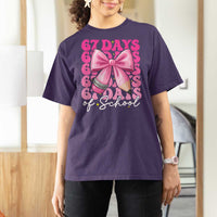 67 Days Of School Girls Coquette Bow T Shirt For Women Funny Six Seven Meme 67th Day - Wonder Print Shop