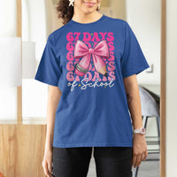 67 Days Of School Girls Coquette Bow T Shirt For Women Funny Six Seven Meme 67th Day - Wonder Print Shop
