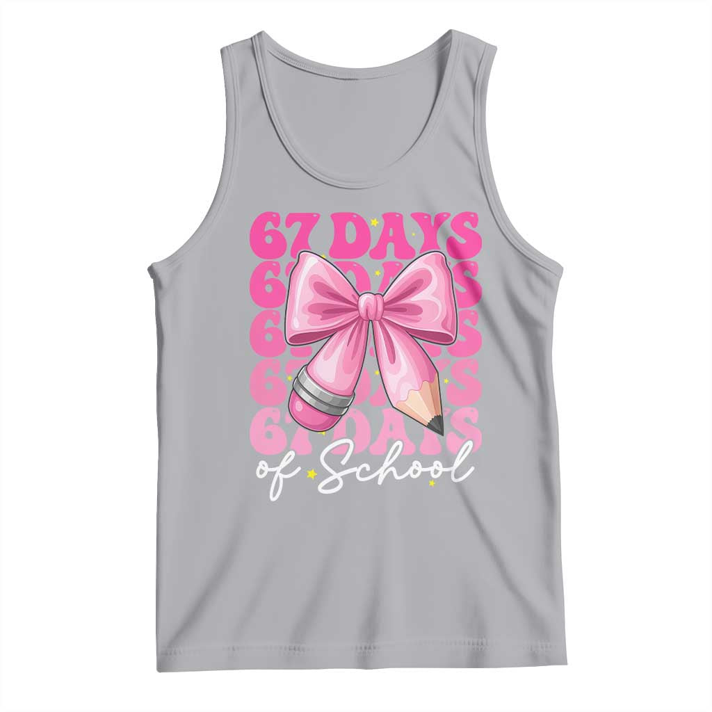 67 Days Of School Girls Coquette Bow Tank Top Funny Six Seven Meme 67th Day - Wonder Print Shop
