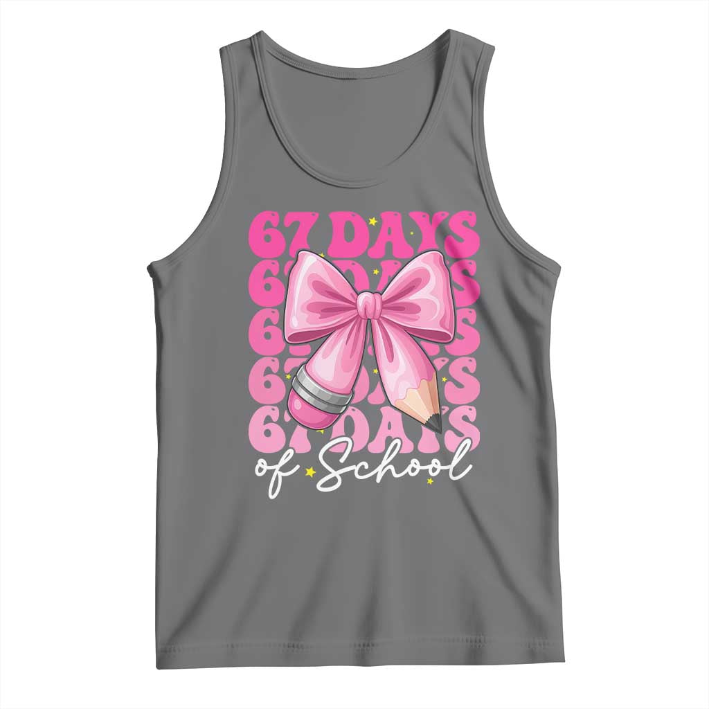 67 Days Of School Girls Coquette Bow Tank Top Funny Six Seven Meme 67th Day - Wonder Print Shop