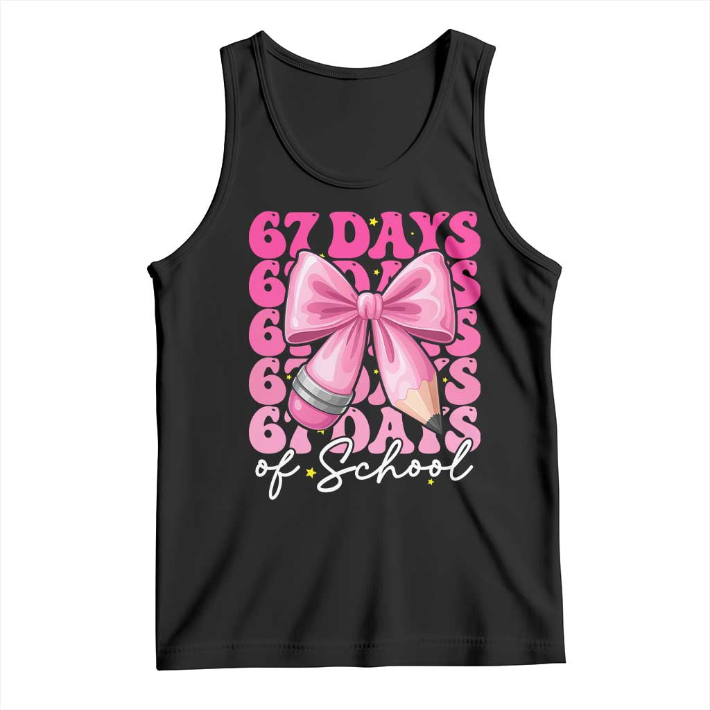 67 Days Of School Girls Coquette Bow Tank Top Funny Six Seven Meme 67th Day - Wonder Print Shop