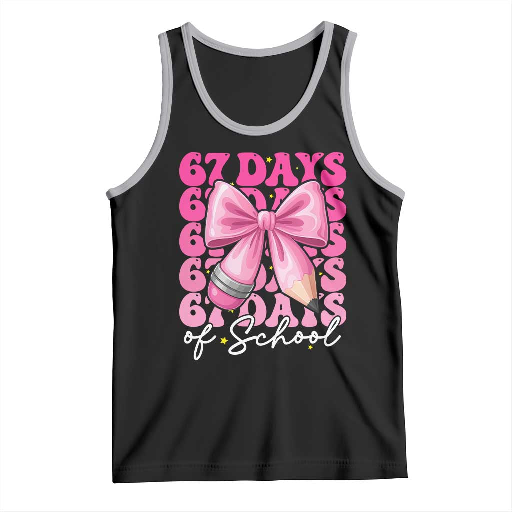 67 Days Of School Girls Coquette Bow Tank Top Funny Six Seven Meme 67th Day - Wonder Print Shop