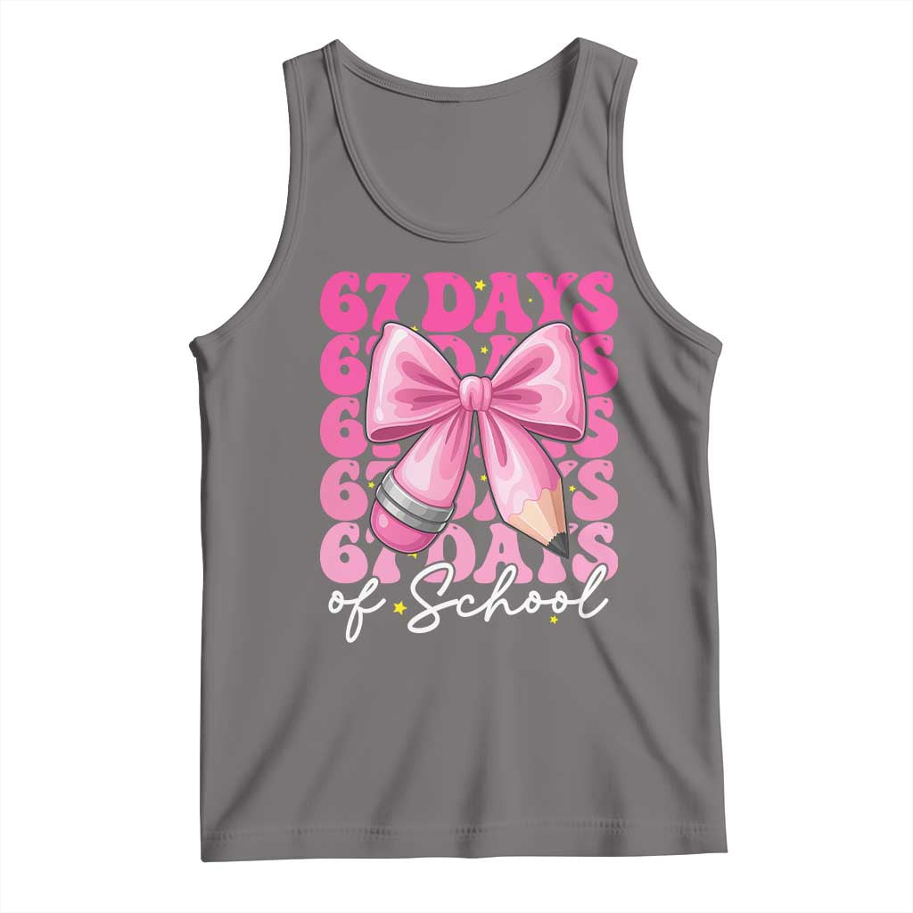 67 Days Of School Girls Coquette Bow Tank Top Funny Six Seven Meme 67th Day - Wonder Print Shop