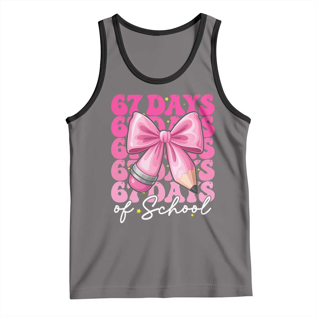 67 Days Of School Girls Coquette Bow Tank Top Funny Six Seven Meme 67th Day - Wonder Print Shop