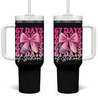 67 Days Of School Girls Coquette Bow Tumbler With Handle Funny Six Seven Meme 67th Day - Wonder Print Shop
