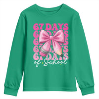 67 Days Of School Girls Coquette Bow Youth Sweatshirt Funny Six Seven Meme 67th Day - Wonder Print Shop