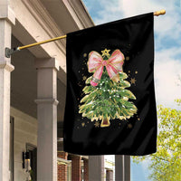 Coquette Bow Christmas Garden Flag Cute Teacher Xmas Tree Pink - Wonder Print Shop