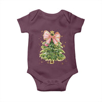 Coquette Bow Christmas Baby Onesie Cute Teacher Xmas Tree Pink - Wonder Print Shop