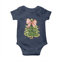 Coquette Bow Christmas Baby Onesie Cute Teacher Xmas Tree Pink - Wonder Print Shop