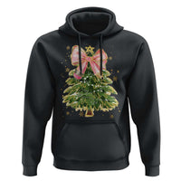 Coquette Bow Christmas Hoodie Cute Teacher Xmas Tree Pink - Wonder Print Shop