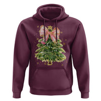 Coquette Bow Christmas Hoodie Cute Teacher Xmas Tree Pink - Wonder Print Shop