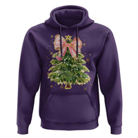 Coquette Bow Christmas Hoodie Cute Teacher Xmas Tree Pink - Wonder Print Shop