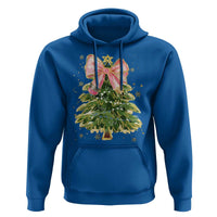 Coquette Bow Christmas Hoodie Cute Teacher Xmas Tree Pink - Wonder Print Shop