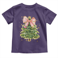 Coquette Bow Christmas Toddler T Shirt Cute Teacher Xmas Tree Pink - Wonder Print Shop