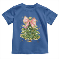 Coquette Bow Christmas Toddler T Shirt Cute Teacher Xmas Tree Pink - Wonder Print Shop