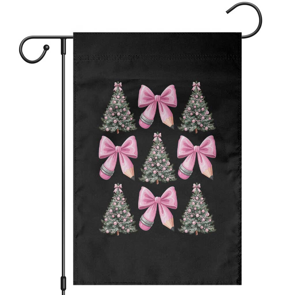 Coquette Bow Christmas Garden Flag Girly Xmas Tree Teacher Pencil Bow - Wonder Print Shop