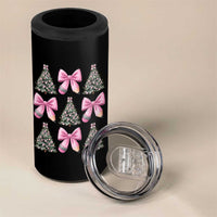 Coquette Bow Christmas 4 in 1 Can Cooler Tumbler Girly Xmas Tree Teacher Pencil Bow - Wonder Print Shop