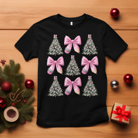 Coquette Bow Christmas T Shirt Girly Xmas Tree Teacher Pencil Bow - Wonder Print Shop